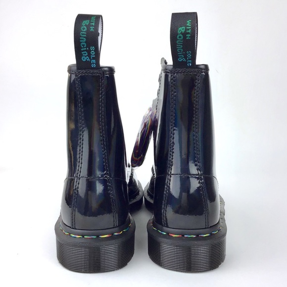 Dr. Martens 1460 Rainbow Holographic Patent Boots - Picture 7 of 9